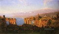 Ruinas del Teatro Romano de Taormina Sicilia escenografía Luminismo William Stanley Haseltine